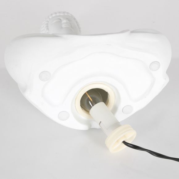 Smart Home E14 Tischleuchten aus Gips dekorative Tischlampe weiß mit Schalter 25 x 25 x 30 cm