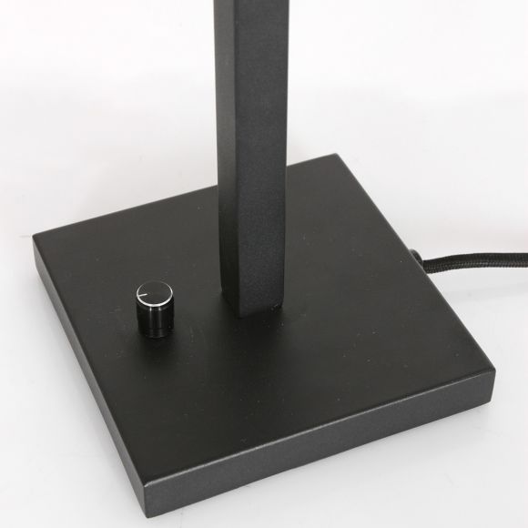 Smart Home eckige E27 Tischleuchten Tischlampe schwarz mit Schalter 14 x 14 x 30 cm
