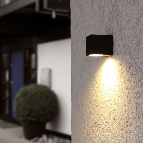 LED Wandleuchte Außen, Downlight, schwarz, inkl 5 W LED