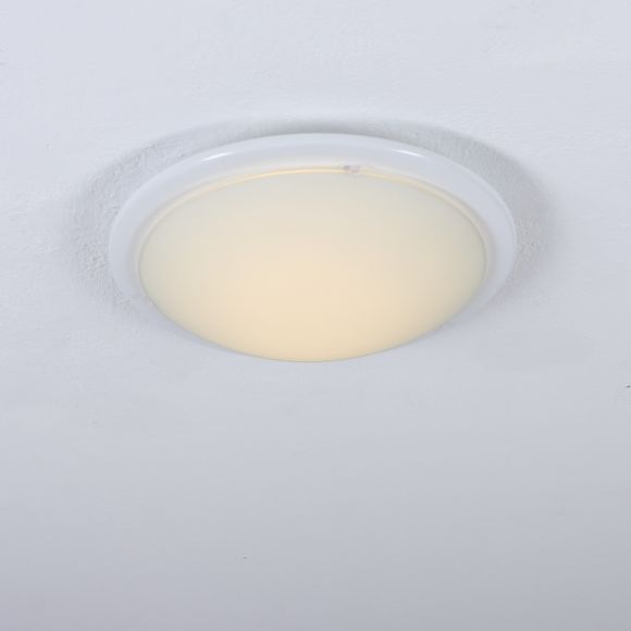 runde LED Wandleuchte / Deckenleuchte Planet Ø 29cm in chrom oder weiß mit satiniertem Glas und hoher Lichtausbeute 820Lumen bei 8W inkl. Leuchtmittel