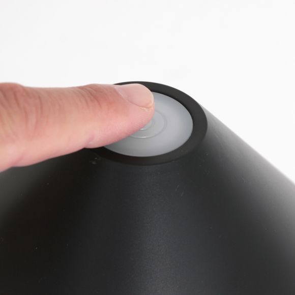 Smart Home runde LED Tischleuchten Tischlampe schwarz mit Schalter ø 19.5 cm 19.5 x 30 cm