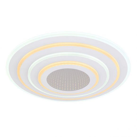 Smart Home runde LED Deckenleuchte mit CCT-Lichtfarbsteuerung & Fernbedienung & Memory Funktion aus Acryl kompatibel mit Google-Home und Alexa Deckenlampe weiß ø 50 cm