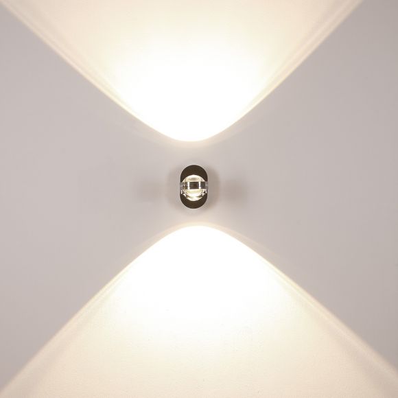 Up&Down LED-Wandleuchte in Chrom, mit Schalter