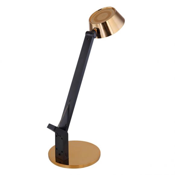 dimmbare LED Tischleuchte Lampe mit Sensor CCT-LichtfarbsteuerungUSB Anschluss Tischlampe gold und schwarz
