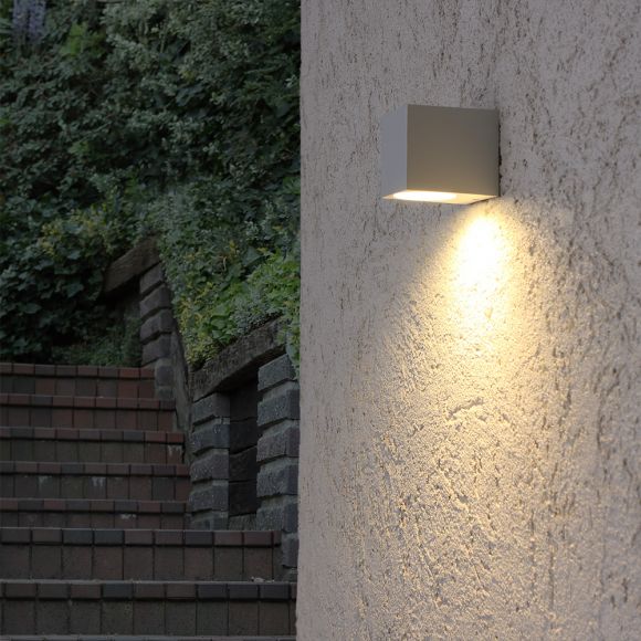 LED Wandleuchte Außen, Downlight, weiß, WOHNLICHT | LED W eckig, 5 inkl