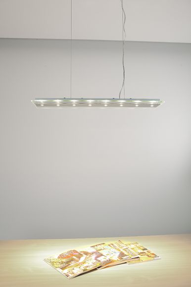 LED-Pendelleuchte mit klarem Glas, 8 x 3 Watt, High-Power-LEDs