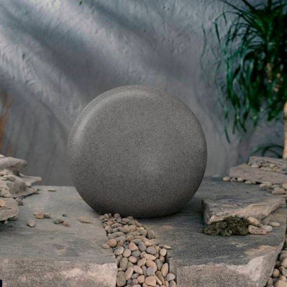 Moonlight Kugelleuchte Granit-Optik mit Eingrabsockel