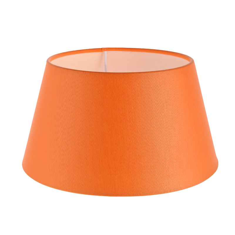 Lampenschirm aus Stoff in Orange rund 216 25cm Aufnahme E27 unten WOHNLICHT